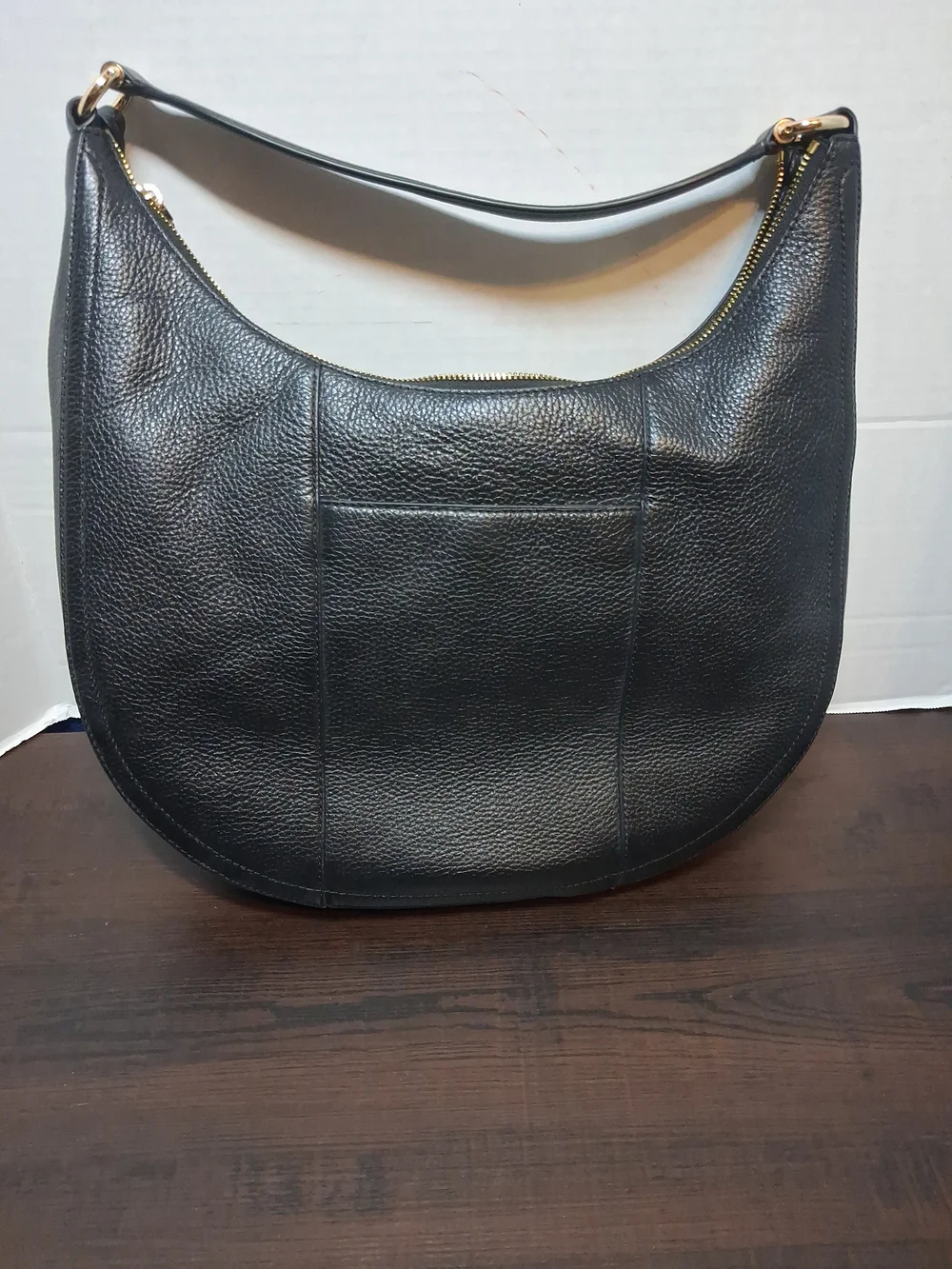 Michael Kors Black Pebbled Leather Hobo with Gold Accent